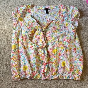 H&M Floral Blouse - Pink, Yellow, Blue